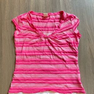 Women’s Pink Striped layered Top